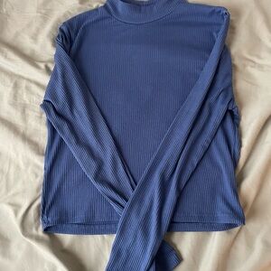 T.J.Maxx Navy Long Sleeve Ribbed Top